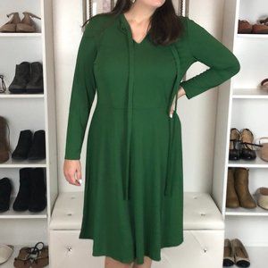Eloquii Green Midi Dress Size 18 Long Sleeve